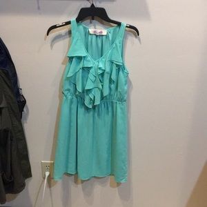 Mint ruffle dress